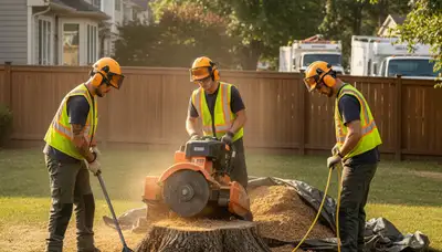Bakersfield, CA stump removal service clearing a tree stump for a safe, usable yard