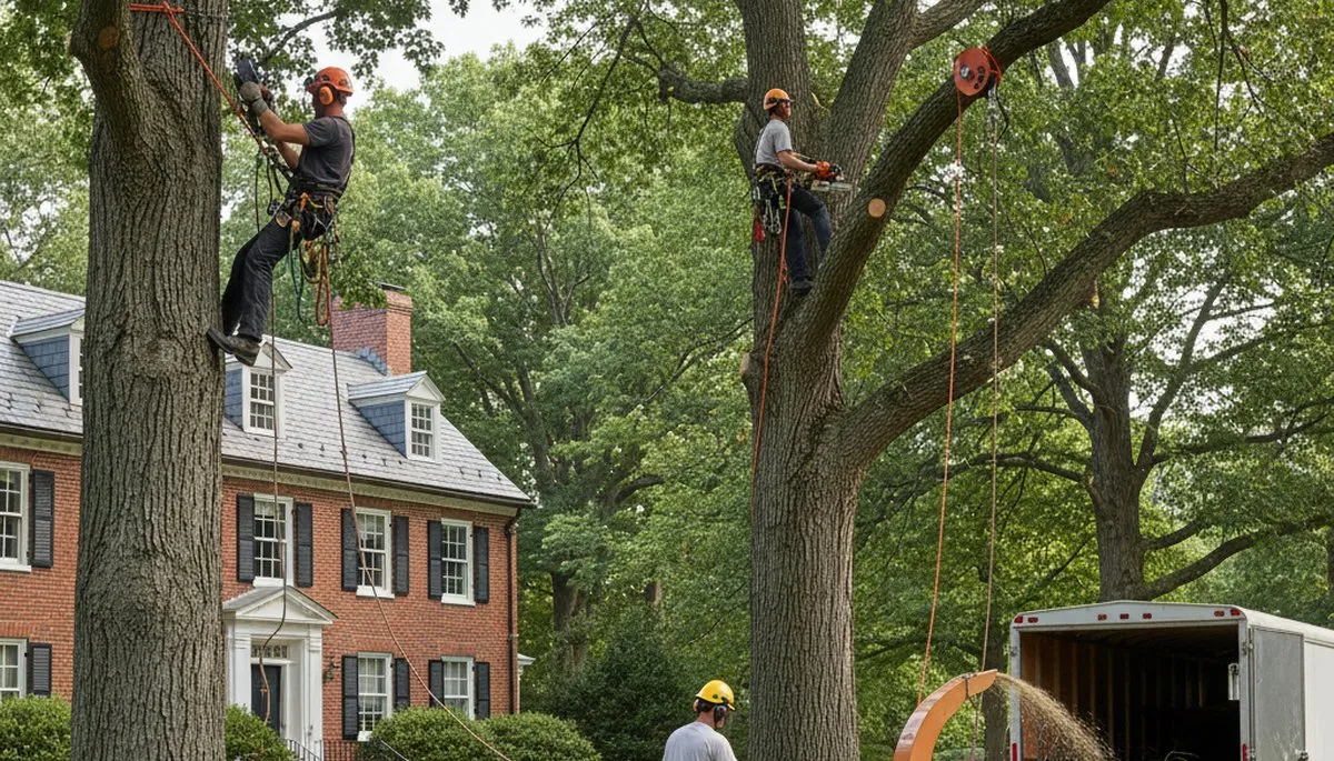 Tree service crew in Bakersfield, CA providing professional tree trimming and maintenance
