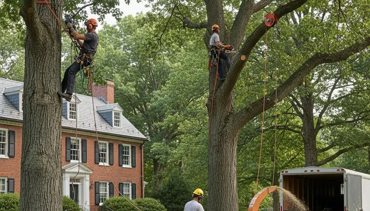 Tree service crew in Bakersfield, CA providing professional tree trimming and maintenance